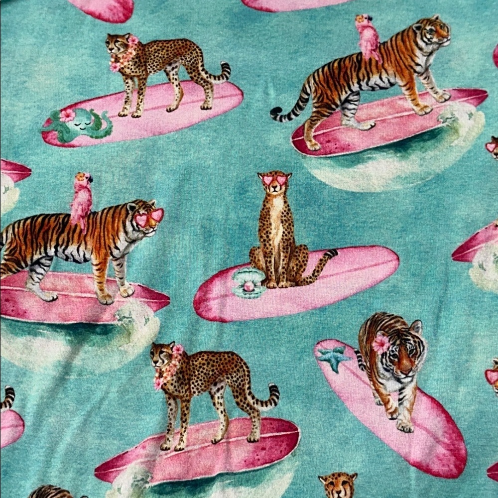 POSH PEANUT Surfing Tiger Pj Pajamas Top 8Y 8 - Picture 2 of 5